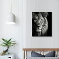 thumbnail image 4 of Acheng  Black and White Lion Head Canvas Wall Art Animal Portrait Print Picture Lion Painting for Bedroom 12x16 in, 4 of 5