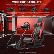 Supllueer Stable Racing Simulator Cockpit Adjustable With Gaming Red Seat Fits Logitech G920 G923 Thrustmaster Fanatec.Excluding electronic devices