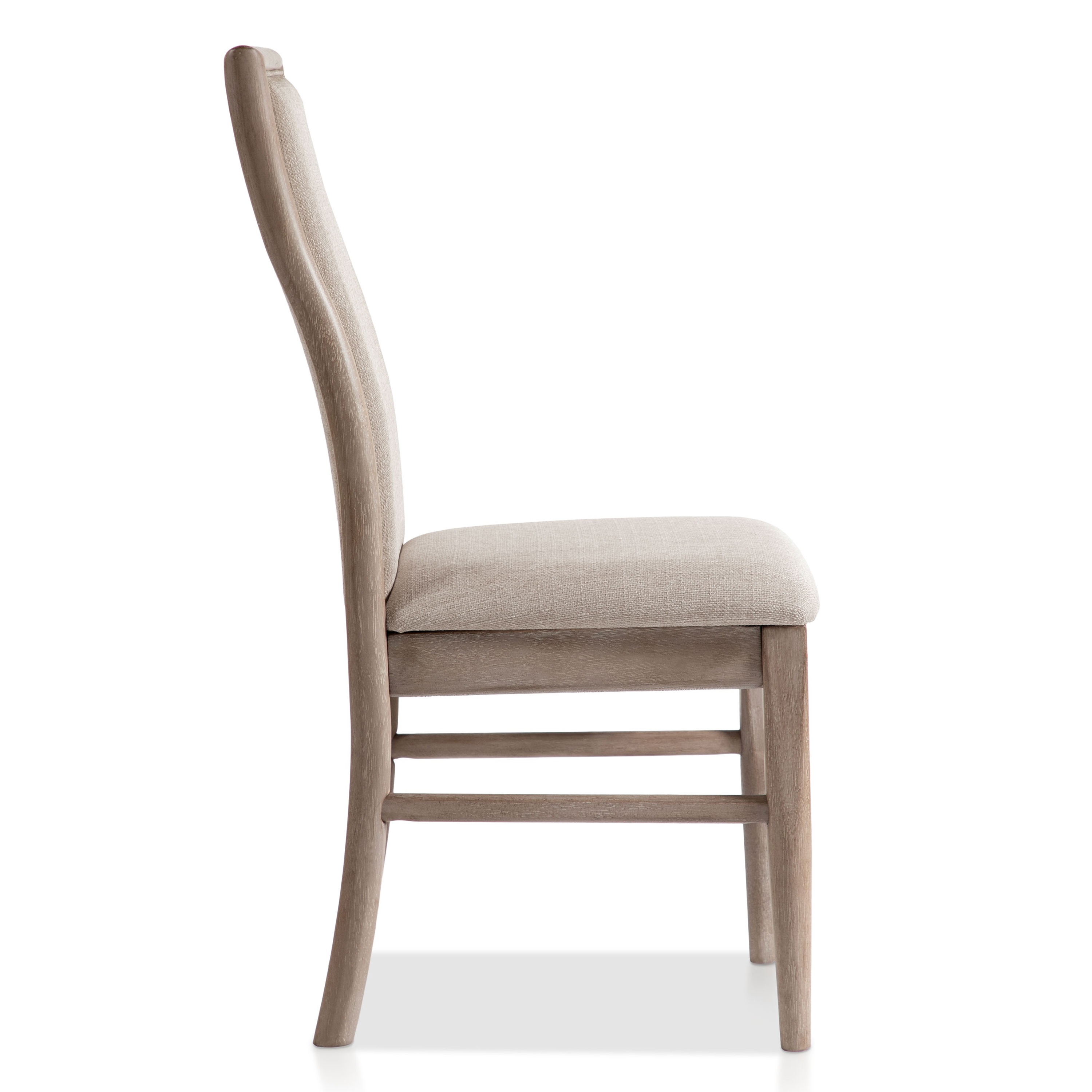 Furniture of America Flin Upholstered Solid Wood Side Chairs, Set of 2, Natural Ash