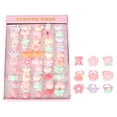 thumbnail image 1 of 50pcs Fashion Cartoon Rings Open Adjustable Finger Ring Jewelry Toys for Kids Girls (Frosted Flower), 1 of 9
