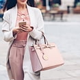 thumbnail image 5 of Dasein Women Satchel Purses Handbags Belted Top-handle Work Tote Shoulder Bags with Long Strap, 5 of 9