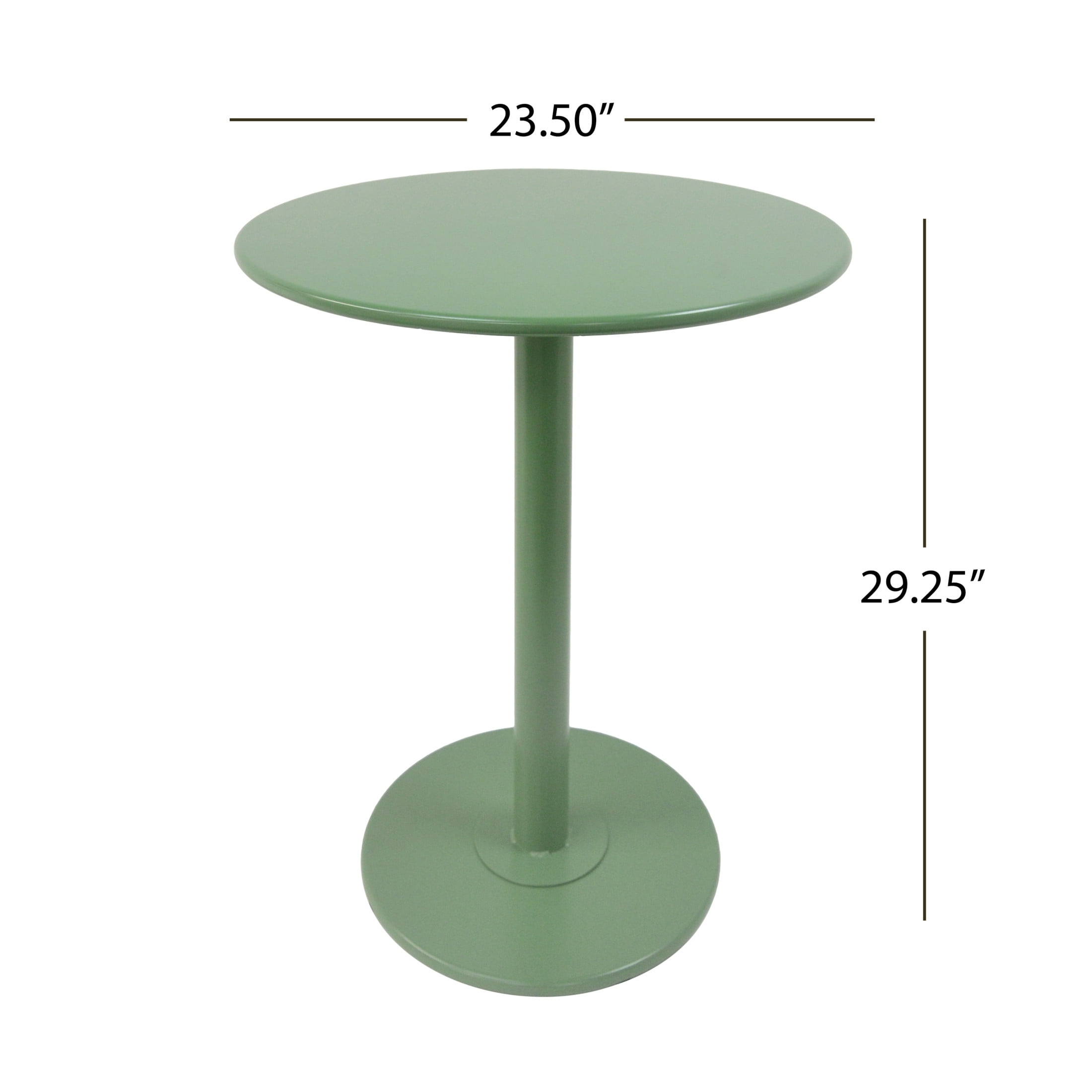 Christopher Knight Home 3-Piece Modern Outdoor Patio Iron Bistro Set with Round Table, Matte Green