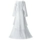 thumbnail image 4 of Gibobby Vestidos para mujer Maxi vestido para mujer Medieval Retro vestido gótico vestido de manga larga con cordones Cosplay fiesta de noche vestido de graduación（Blanco， S), 4 of 4