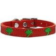 thumbnail image 2 of Mirage Pet Products Leather Palm Tree Dog Collar, Red, S, 2 of 3