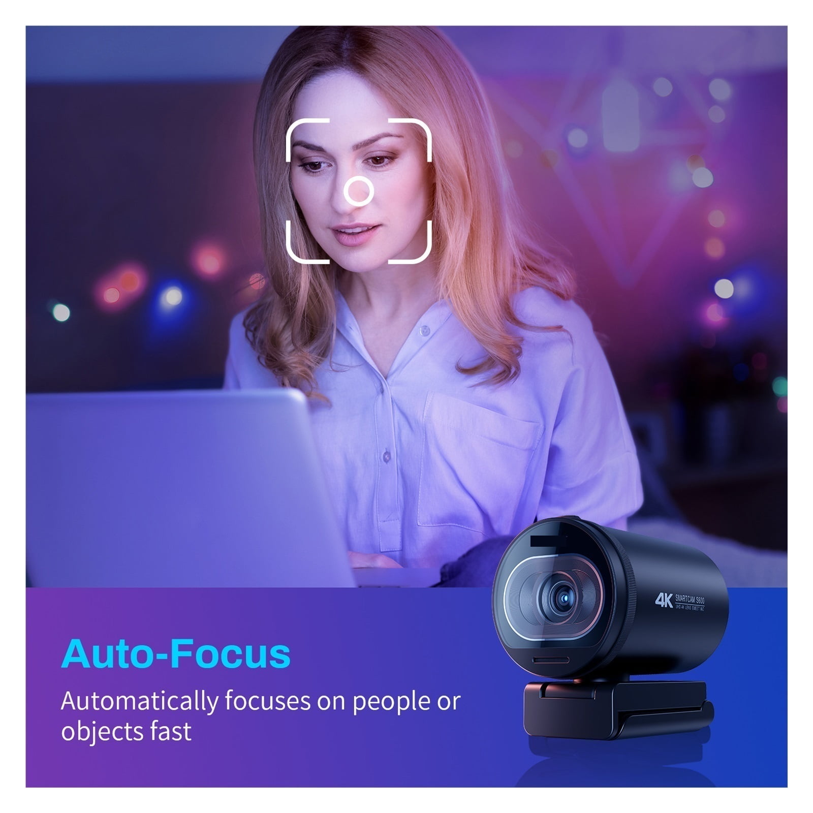 4K Webcam 1080P 60FPS Autofocus Streaming Web Camera S600 Living Stream Camera