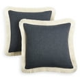 thumbnail image 2 of SoHome Linen Fringed Throw Pillow Covers 18x18, Decorative Couch Pillow Covers, Pack of Two, 18x18, Denim, 2 of 7