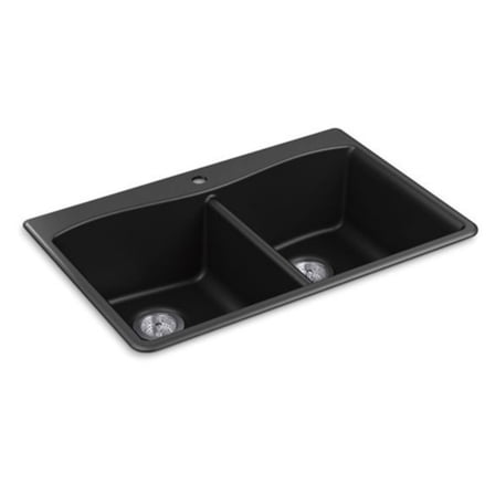 Open Box Kohler K8185-1-CM1 Double Basin Kitchen Sink