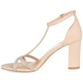 thumbnail image 3 of Journee Womens Denali Rhinestone Detail Block Heel Sandals, 3 of 10