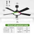 thumbnail image 2 of BAYSQUIRREL 52" Ceiling Fans with Lights,Bluetooth Speaker,6-Speed Reversible Motor,Full-Spectrum & Edge Ambient Lighting, Remote Control, 2 of 9