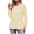 thumbnail image 2 of Patlollav Pntutb Womens Blouses,Ladies Casual Solid Color Long Sleeve Shirts, 2 of 7