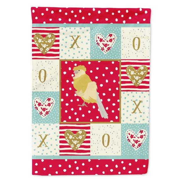 Carolines Treasures CK5502CHF French Curly Canary Love Flag Canvas House Size Large multicolor