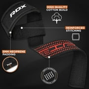 RDX Anti-Slip Soft Cotton Black-Red Weight Lifting Straps