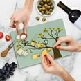 thumbnail image 5 of Funny Cutting Board, Monkey Animations Fun Chimpanzees Climbing on Daisy Trees Animal Life, Decorative Tempered Glass Cutting and Serving Board, Small Size, Brown Yellow, by Ambesonne, 5 of 5