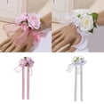 thumbnail image 2 of Stylish Silk Flower Wrist Corsage For Western Weddings Bridal Party Prom Dinner Formal Occasion Jewelry, 2 of 8