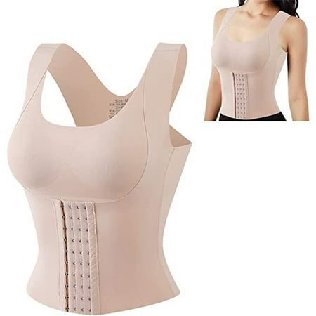 

POP CLOSETS 3-in-1 Waist Trainer Bra Shapewear for Women Waist Buttoned Bra Corset Tummy Control Seamless Slimming Underwear Body Shaper