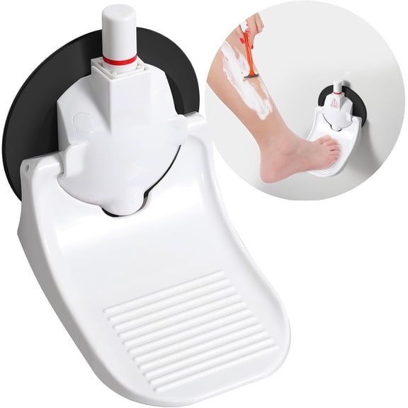 SONGAUN Shower Foot Rest for Shaving Legs with Upgraded Industrial Suction Cup, Only Fit Smooth & Non-Porous & Bigger 5.2 Inches Tile Wall, White, Pack of 1