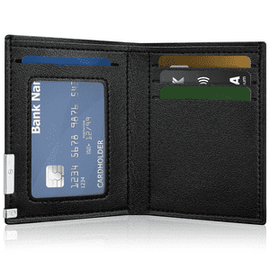 Cshidworld Bifold Leather Wallet for Men, Black