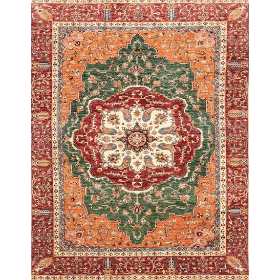 Ahgly Company Indoor Rectangle Abstract Brown Persian Area Rugs, 7' x 9'