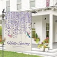 thumbnail image 4 of Hello Spring Garden Flag Spring Wisteria Flower Garden Flag Vertical Double Sided Rustic Farmland Burlap Yard Lawn Outdoor Decor 12.5x18", 4 of 6
