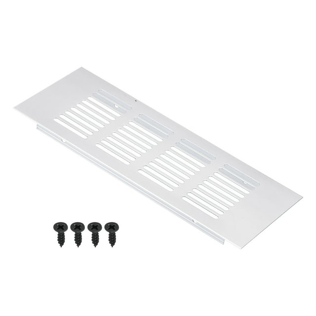 Cubierta de Ventilación Rectangular Uxcell 8"x3" con Rejilla para Puerta con Tornillos para Gabinete Tono Plateado