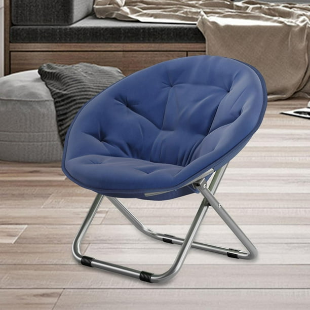 Silla Plegable Cola Asiento Plegable Azul Oscuro