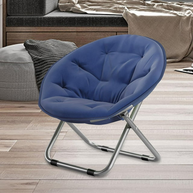Silla Plegable Cola Asiento Plegable Azul Oscuro