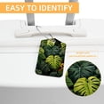 thumbnail image 3 of Square PU Leather 2 Pack Travel Tag - Bag Tag - Suitcase Tag with Privacy Cover and Stainless Steel Ring - Suitable for Travel, Backpack, and Handbag Tropical Leaves, 3 of 7