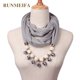 thumbnail image 2 of RUNMEIFA Charm Pendant Scarf Tasted Small Wool Ball Necklace Brand new Pure color Act the role ofing Fashion Women scarf, 2 of 4