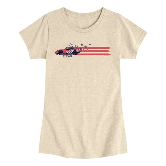 Cars - Americana Stars and Stripes - Youth Girls Fitted Short Sleeve T-Shirt