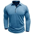 thumbnail image 4 of WREESH Mens Workout Shirts Henley Shirts Fitness Jogger Undershirt Solid Color Long Sleeve Shirts Slim Fit Button Pullover Light Blue, 4 of 7