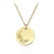 thumbnail image 1 of Dinheiro Collar de monedas redondas, flores talladas en acero de titanio, pequeños regalos colgantes, 1 of 5