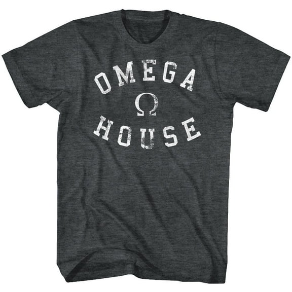 Animal House Omega House Black Heather Adult T-Shirt 6Xl