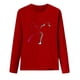 thumbnail image 4 of Blusa de manga larga con cuello redondo y estampado de talla grande para mujer Fridja  hj914, 4 of 6