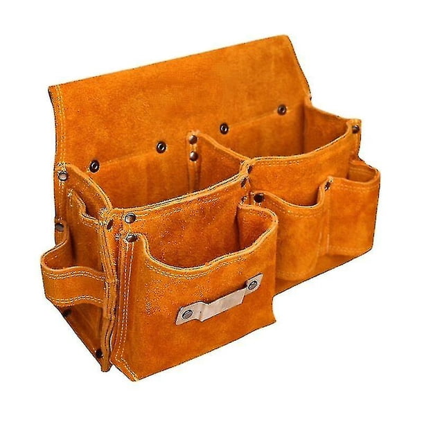 Bolsa de Cintura de Carpintero con Soporte para Martillo - Cinturón de Cuero para Herramientas Bolsa de Cintura