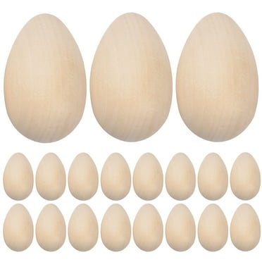 Wooden Easter Eggs 20 Pcs Imitation Decor Hamper Fake for Decorating Crafts Kids Child