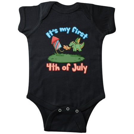 

Inktastic It s My First 4th of July Firework Dragon Gift Baby Boy or Baby Girl Bodysuit