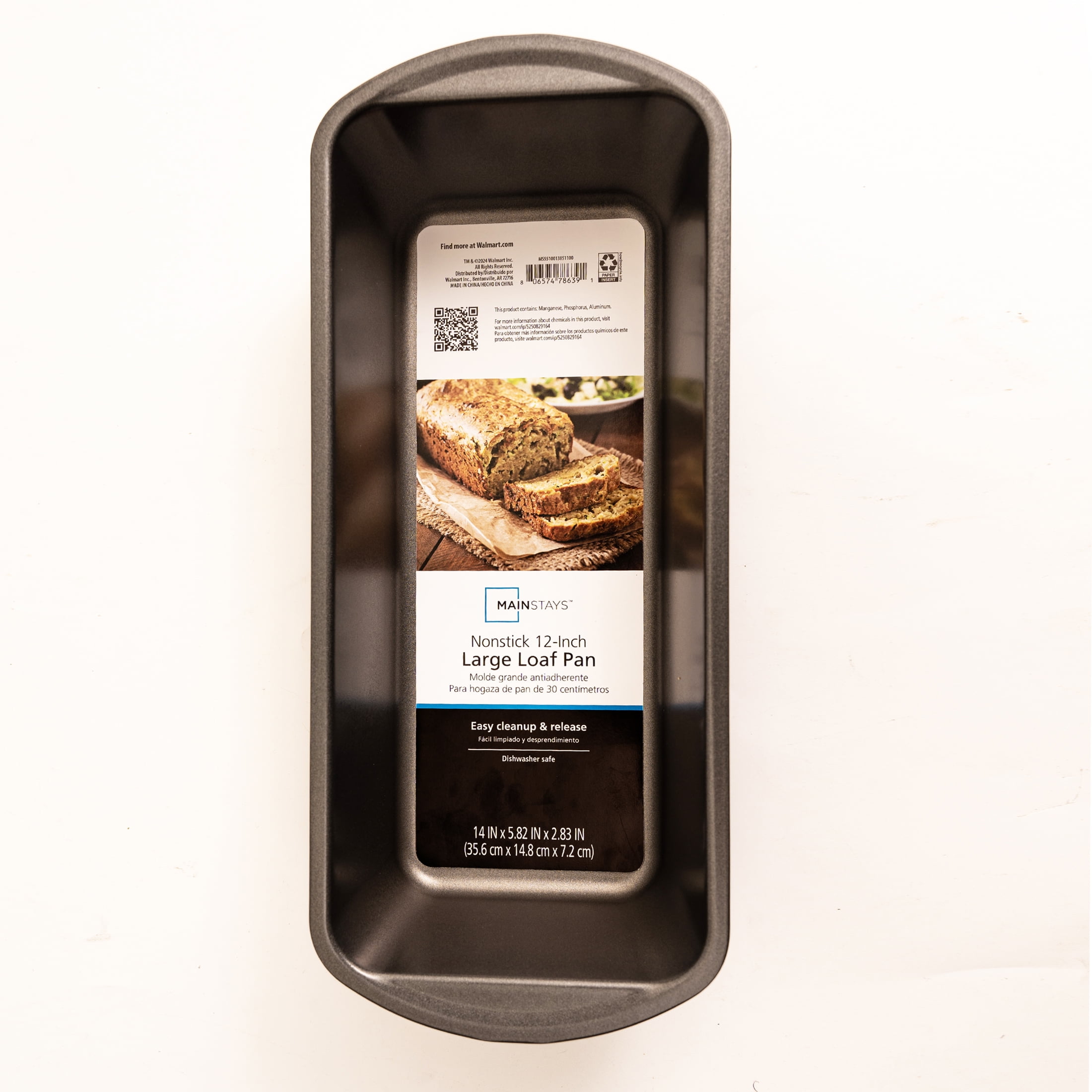 Mainstays Non Stick Long Bread Loaf Pan 12 X5 Gray Carbon Steel
