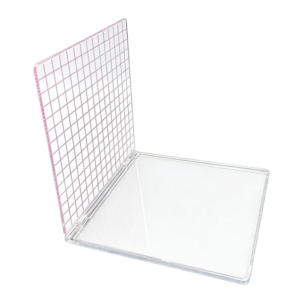 Sello transparente para manualidades y repujado. Versátil con líneas de cuadrícula. Ideal para otras manualidades y regalos. Bloque de sello