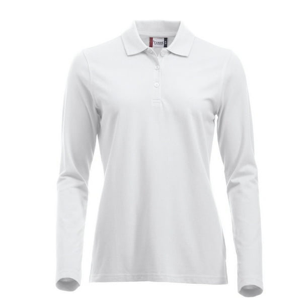 Clique - Polo Classic Marion de Manga Larga para Mujer (Blanco)