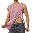 thumbnail image 4 of Unisex Post Shoulder Tank Tops Men Side Snap Tear Way Sleeveless Shirts Recovery Tear Away T-Shirt Summer Clothes Pink, Size M, 4 of 6