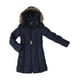 Ma Croix Womens Belted Quilted Puffer Coat Detachable Fur Hoodie ...