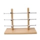 thumbnail image 1 of Soporte organizador de madera para gafas de sol, marco para gafas, color plata, 3 capas., 1 of 9