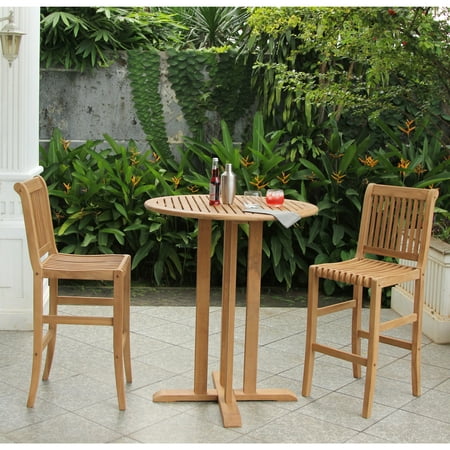 Cambridge Casual Kokomo Teak 3 Piece Bar Height Bistro Set Cambridge Casual Kokomo Teak 3 Piece Bar Height Bistro Set