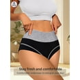 thumbnail image 3 of MEIYATING Women's High Waisted Cotton Underwear Tummy Control Panties Comfort Postpartum Full Coverage 5 Pack Briefs, 3 of 5