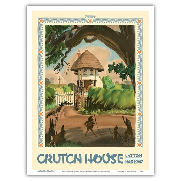 Crutch House Latton Harlow - London Underground - Vintage Railroad Travel Poster by Frederick C. Herrick c.1930s - Master Art Print (Unframed) 9in x 12in