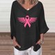 thumbnail image 2 of Tops de Mujer Elegantes Blusas Casuales Camisas de Moda Con Cuello en V Manga 3/4 Camiseta Estampada Odeerbi ODB166876, 2 of 5
