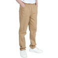 thumbnail image 5 of WMTBSRSW Boys School Uniform Pants Casual Straight Leg Cargo Pants Solid Color High Waisted Dress Pants with Pockets Khaki2 15 Years, 5 of 5