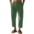 thumbnail image 2 of lmcalzta Linen Pants for Men Casual Lightweight Drawstring Plus Size Beach Summer Lounge Pants with Pockets,Xs-4XL, 2 of 4