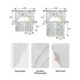 thumbnail image 6 of Blue Flower Swag Valance and Tier Curtains 36'' Length Set, Watercolor Floral Leaves Spring Botanical Light Filtering Kitchen Curtains, Tier Curtain Valances for Bathroom/Living Room/Bedroom/Café, 6 of 6
