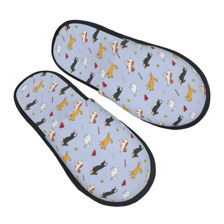 Dogs Are Running House Slippers for Women Indoor  Fuzzy Warm Women s Slippers House Shoes Bedroom Slippers